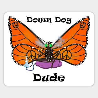 Down Dog Dude Butterfly Magnet